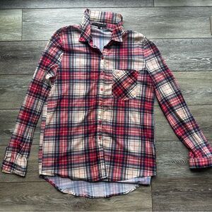 Hot & Delicious Womens Sheer Button-Up Plaid Size‎ Medium